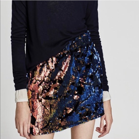 sequin knit skirt